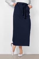 Tesettür giyim LACİVERT ALVİNA BEL KISMI KUŞAKLI ETEK 6372