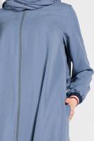 Tesettür giyim MAVİ FERMUARLI DENİM FERACE 27106