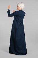 Hijab clothing NAVY BLUE ZIPPED MANDARIN COLLAR TOPCOAT  27106