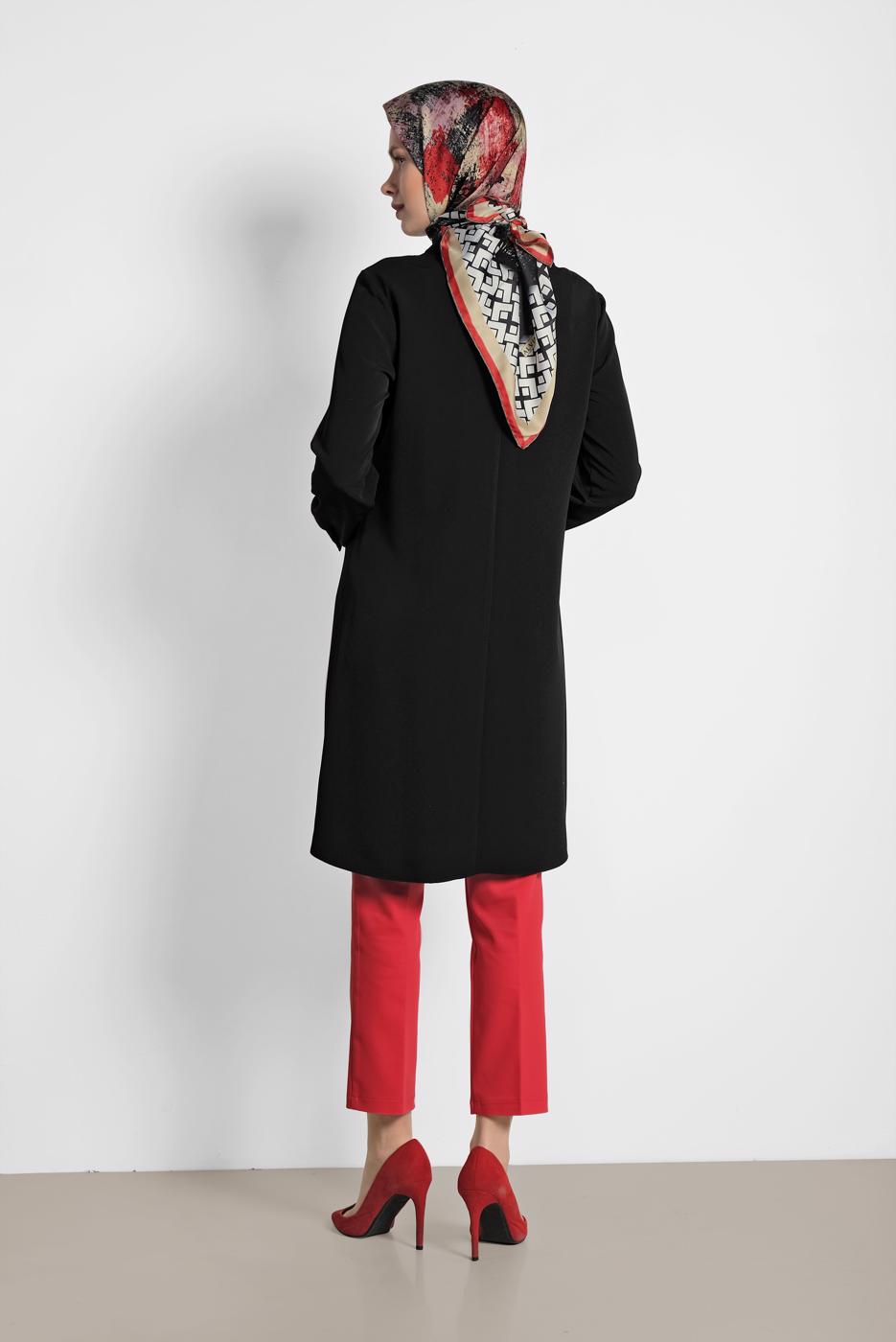 Tesettür giyim KIRMIZI ALVİNA KLASİK KESİM PANTOLON 7554