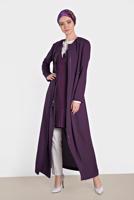 Hijab clothing PURPLE ALVINA ZIPPED TOPCOAT 1458 