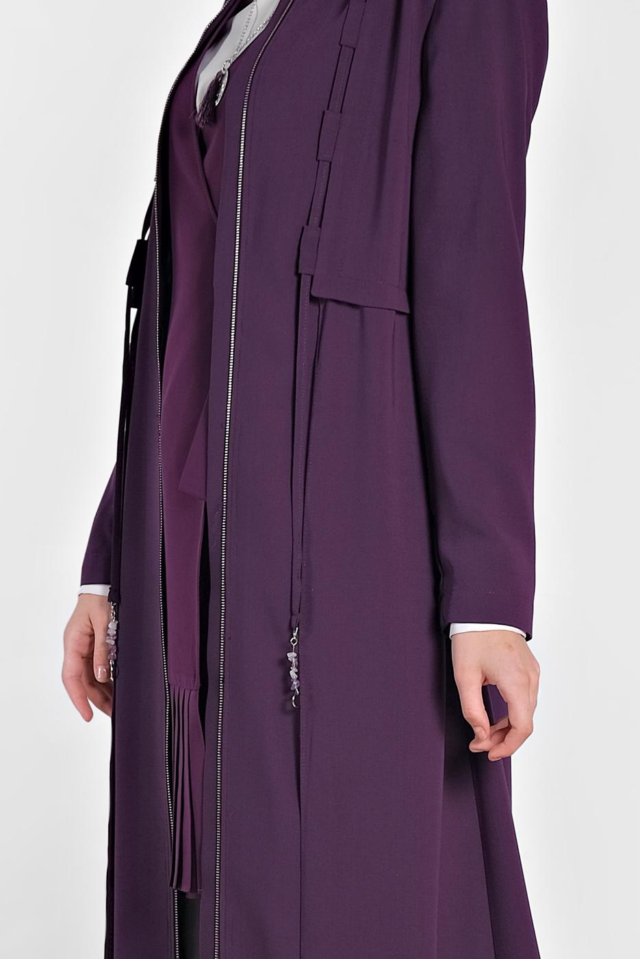 Hijab clothing PURPLE ALVINA ZIPPED TOPCOAT 1458 
