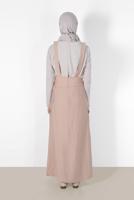 Tesettür giyim PUDRA ALVİNA CEP DETAYLI DÜĞMELİ SALOPET 4478