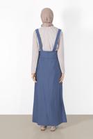 Tesettür giyim LACİVERT ALVİNA CEP DETAYLI DÜĞMELİ SALOPET 4478