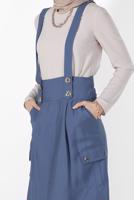 Tesettür giyim LACİVERT ALVİNA CEP DETAYLI DÜĞMELİ SALOPET 4478