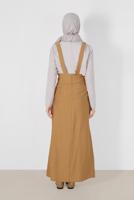 Tesettür giyim TABA ALVİNA CEP DETAYLI DÜĞMELİ SALOPET 4478