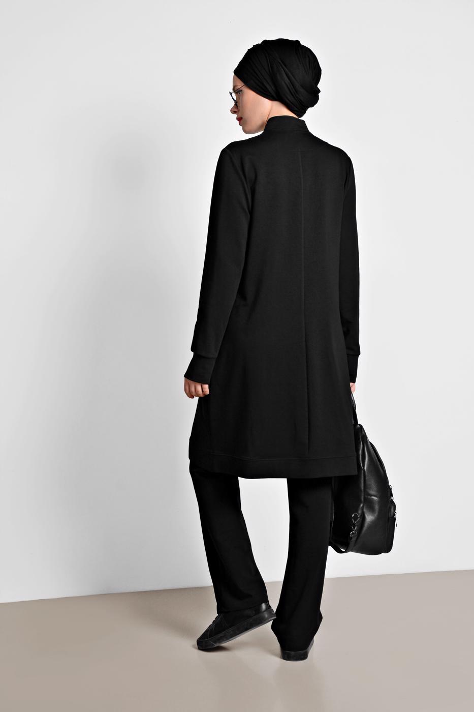 Tesettür giyim SİYAH ALVİNA PUL PAYET İŞLEMELİ 2&prime;Lİ PANTOLONLU TAKIM 4276