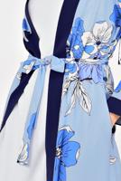 Tesettür giyim MAVİ ÇİÇEK DESENLİ İKİLİ PANTOLONLU TAKIM 4923	