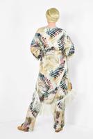 Tesettür giyim TURUNCU ALVİNA DESENLİ PÜSKÜLLÜ 2&prime;Lİ PANTOLONLU TAKIM 4998