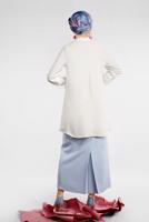 Vêtements hijab CRÈME TUNIQUE À COL NOUÉE 3496