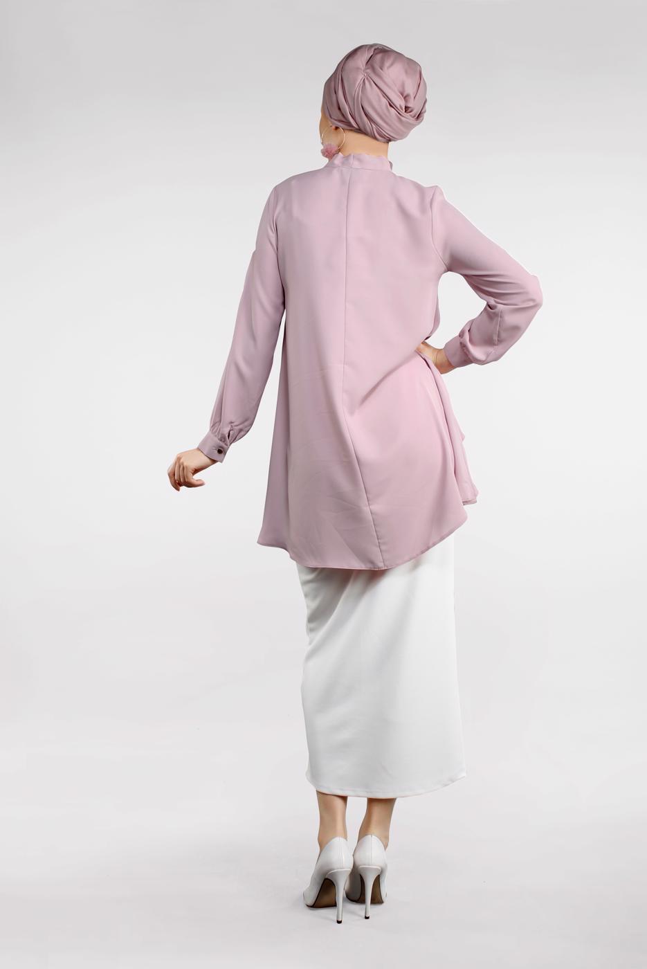 Hijab clothing POWDER TIE-NECK TOP 3496 