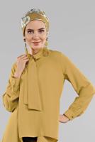 Hijab clothing YELLOW TIE-NECK TOP 3496 