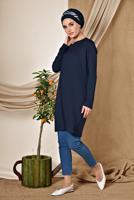 Tesettür giyim LACİVERT ALVİNA ÖRME VİSKON TUNİK 4037 