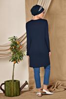 Tesettür giyim LACİVERT ALVİNA ÖRME VİSKON TUNİK 4037 