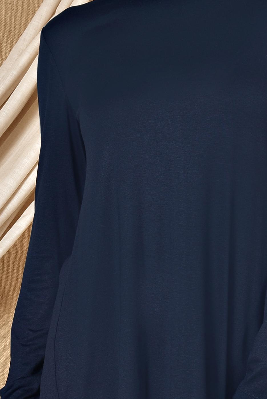 Tesettür giyim LACİVERT ALVİNA ÖRME VİSKON TUNİK 4037 