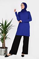 Tesettür giyim LACİVERT ALVİNA ÖRME VİSKON TUNİK 4037 