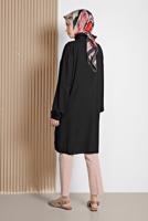 Tesettür giyim SİYAH ALVİNA CEP DETAYLI TUNİK 4053