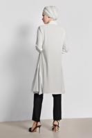 Tesettür giyim KREM ALVİNA YANLARI TÜL DETAYLI TUNİK 4060