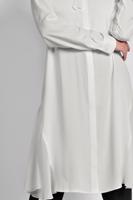 Tesettür giyim KREM ALVİNA YANLARI TÜL DETAYLI TUNİK 4060