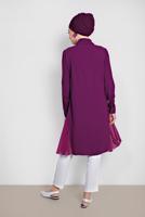 Tesettür giyim MOR ALVİNA YANLARI TÜL DETAYLI TUNİK 4060