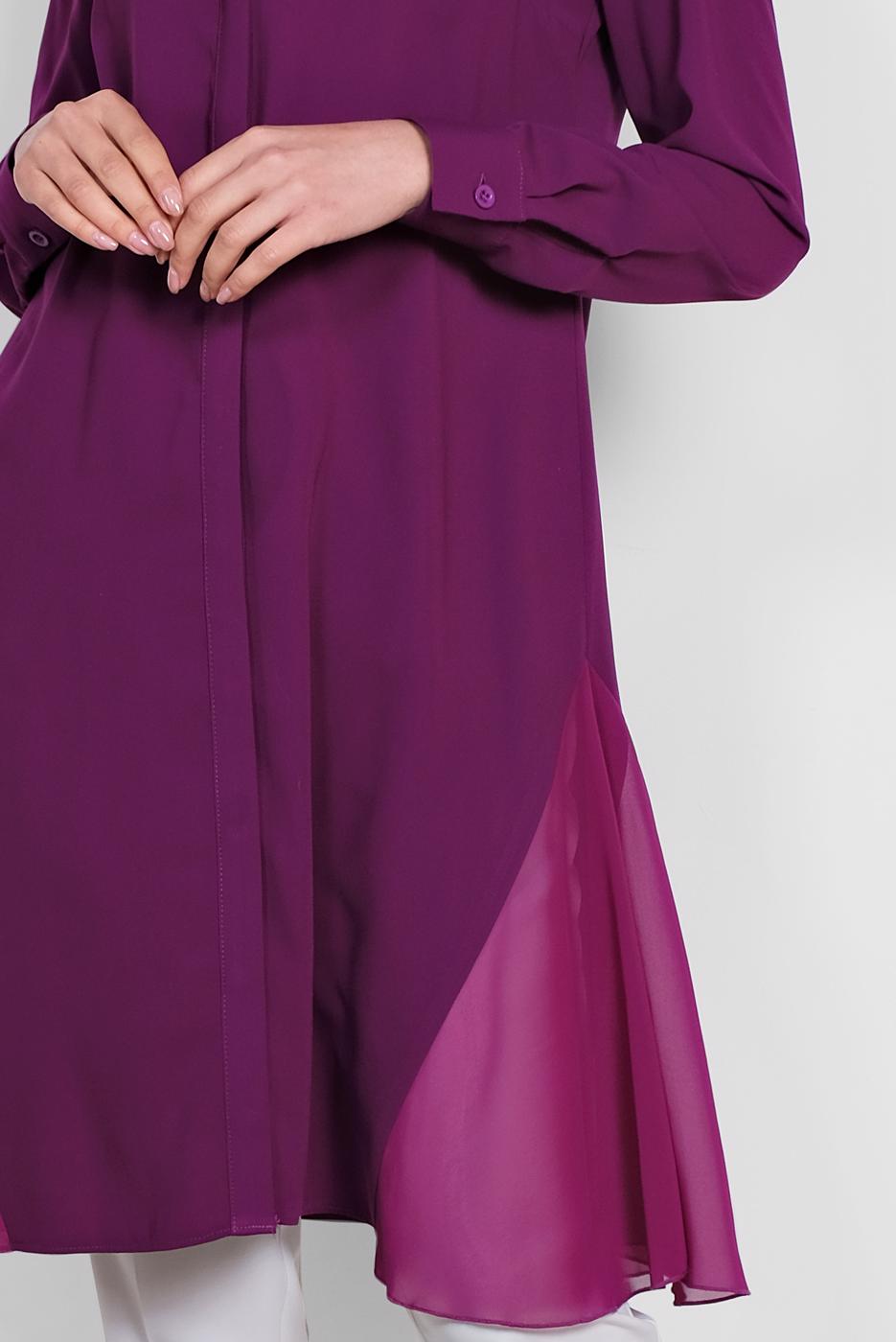 Tesettür giyim MOR ALVİNA YANLARI TÜL DETAYLI TUNİK 4060