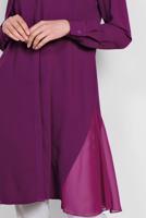 Tesettür giyim MOR ALVİNA YANLARI TÜL DETAYLI TUNİK 4060