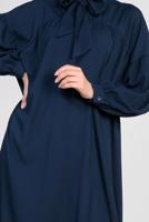 Tesettür giyim LACİVERT ALVİNA YAKASI BAĞLAMALI SALAŞ TUNİK 4111