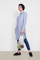 Tesettür giyim MAVİ ALVİNA ÇİZGİLİ CEPLİ TUNİK 4149