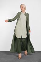 Tesettür giyim BEJ ALVİNA CEPLİ KLASİK TUNİK 4164