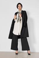 Tesettür giyim EKRU ALVİNA CEPLİ KLASİK TUNİK 4164