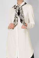 Tesettür giyim EKRU ALVİNA CEPLİ KLASİK TUNİK 4164