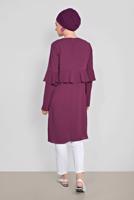 Tesettür giyim FUŞYA ALVİNA FIRFIRLI TUNİK 4180