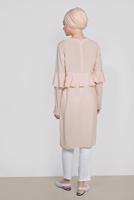 Tesettür giyim PUDRA ALVİNA FIRFIRLI TUNİK 4180