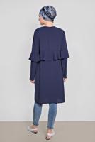 Tesettür giyim LACİVERT ALVİNA FIRFIRLI TUNİK 4180