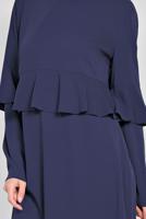 Tesettür giyim LACİVERT ALVİNA FIRFIRLI TUNİK 4180
