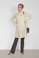 Tesettür giyim BEJ ALVİNA CEP KISMI İŞLEME DETAYLI TUNİK 4215