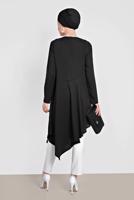 Tesettür giyim SİYAH ALVİNA ASİMETRİK KESİM TUNİK 4250