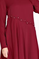 Tesettür giyim BORDO ALVİNA ASİMETRİK KESİM TUNİK 4250