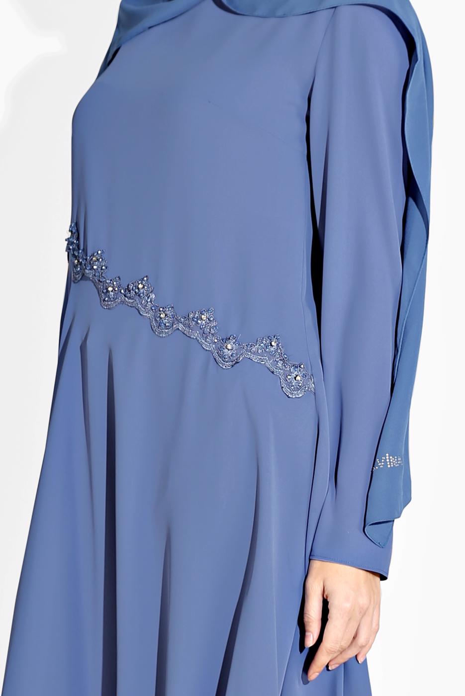 Tesettür giyim LACİVERT ALVİNA ASİMETRİK KESİM TUNİK 4250