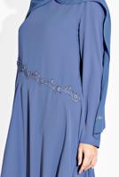 Tesettür giyim LACİVERT ALVİNA ASİMETRİK KESİM TUNİK 4250