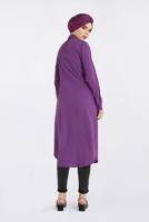 Hijab clothing PURPLE BUTTONED LONG TUNIC 4397 