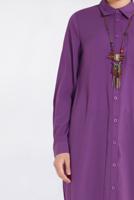Hijab clothing PURPLE BUTTONED LONG TUNIC 4397 
