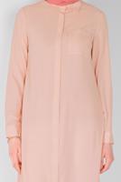 Tesettür giyim PUDRA DÜĞMELİ UZUN TUNİK 4397