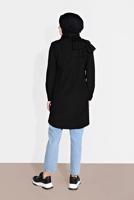 Tesettür giyim SİYAH ALVİNA YAKA KISMI FIRFIR DETAYLI TUNİK 4399