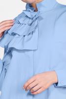 Tesettür giyim MAVİ ALVİNA YAKA KISMI FIRFIR DETAYLI TUNİK 4399