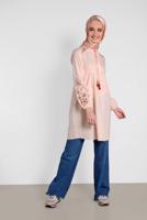 Tesettür giyim PUDRA  ALVİNA KETEN TUNİK  4472
