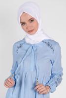 Tesettür giyim MAVİ  ALVİNA KETEN TUNİK  4472