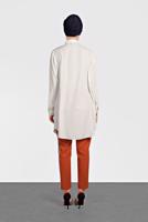 Tesettür giyim KREM ALVİNA BOYDAN DÜĞMELİ TUNİK 4495