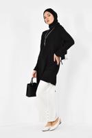 Tesettür giyim SİYAH ALVİNA ASİMETRİK KESİM TUNİK 4852