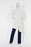 Tesettür giyim BEJ ALVİNA ASİMETRİK KESİM TUNİK 4852